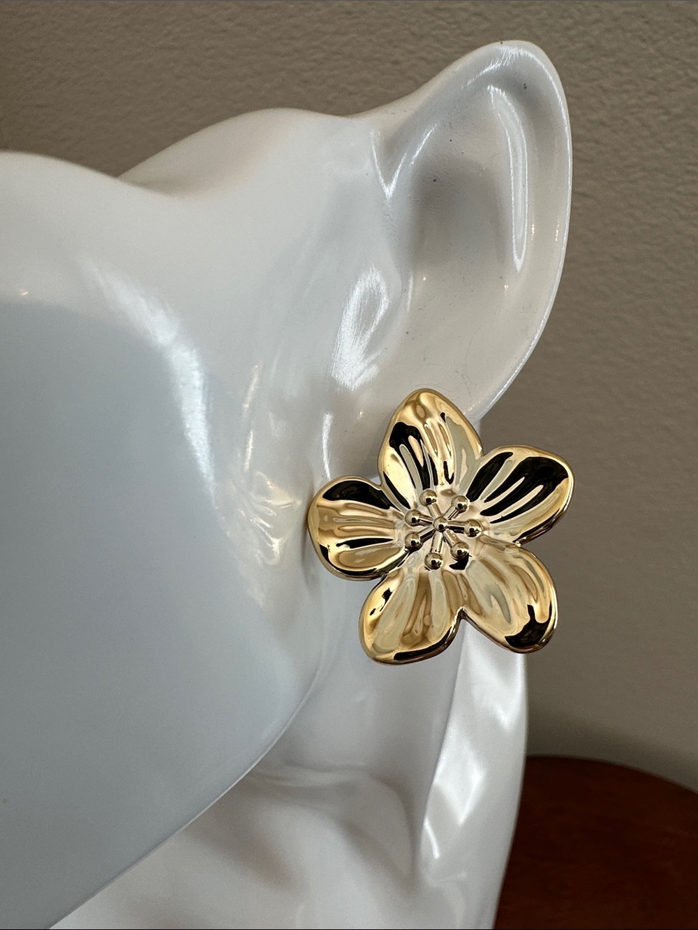 Gold Flower Stud Earrings